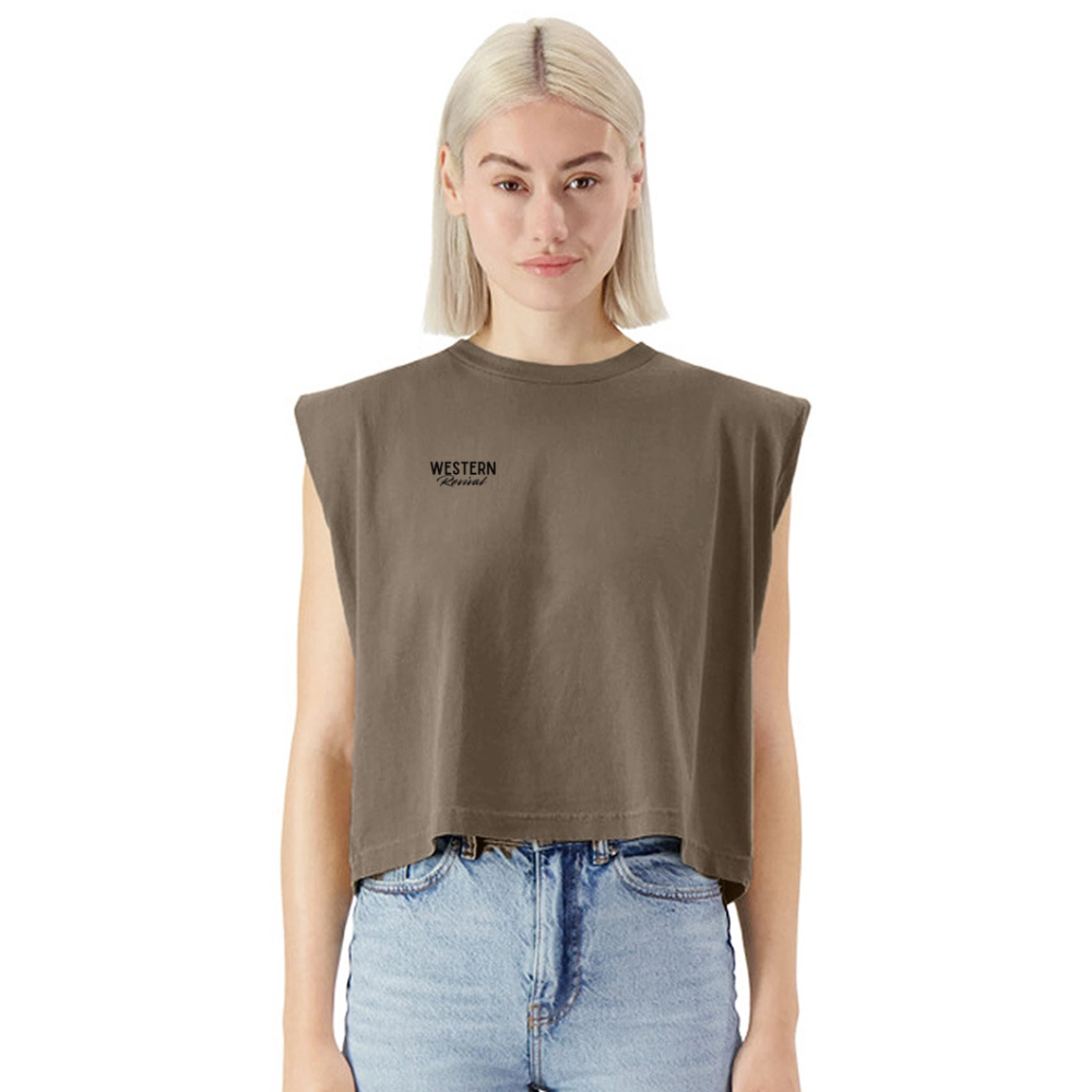 Western Bell Boots Tank Top - faded brown