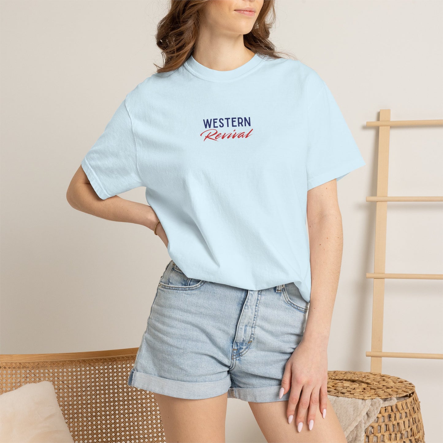 Western Revival T-Shirt — "She Loves Jesus and America Too" Patriotic Cowboy Tee