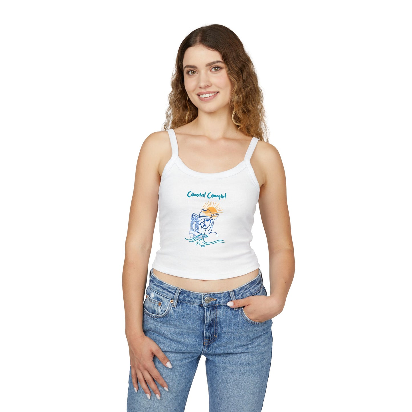 Coastal Cowgirl Tank Top - Women's Spaghetti Strap Summer Tee