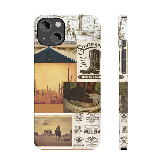 Western-Themed Slim Phone Case - Rustic Desert Adventure Design