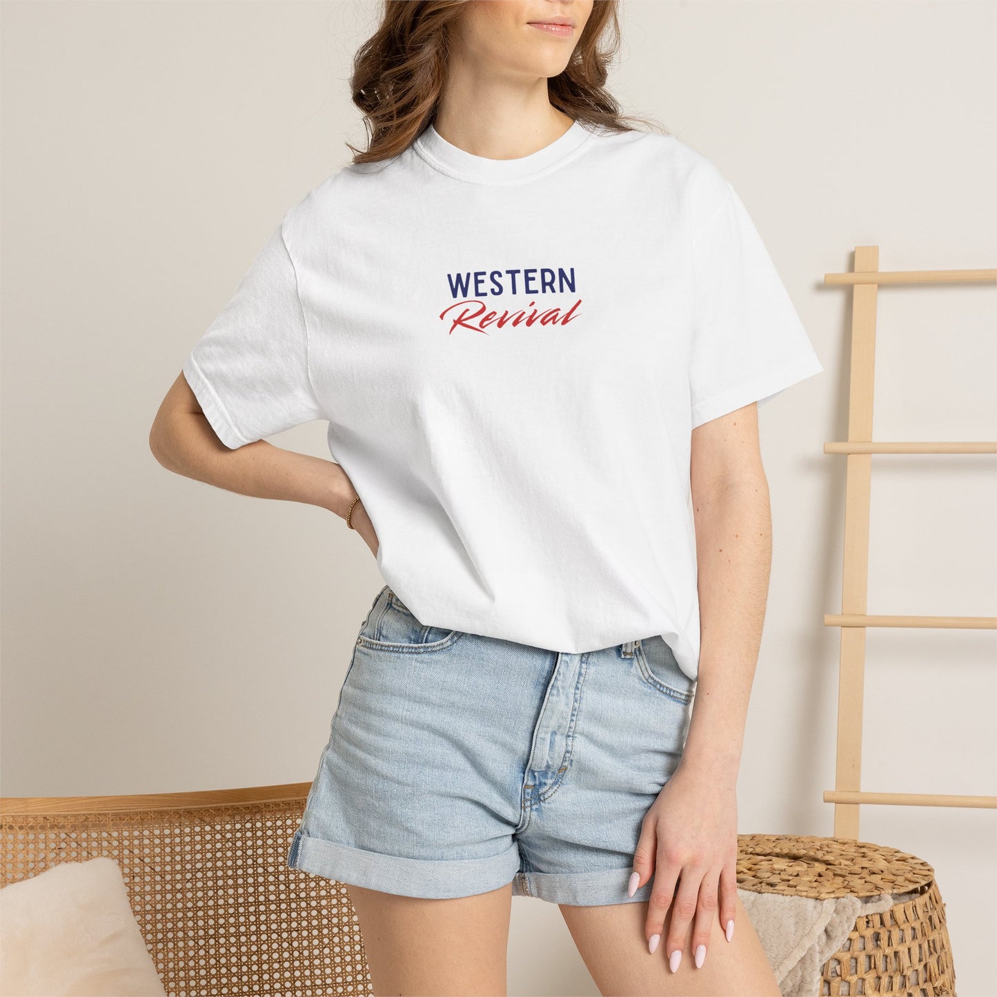Western Revival T-Shirt — "She Loves Jesus and America Too" Patriotic Cowboy Tee