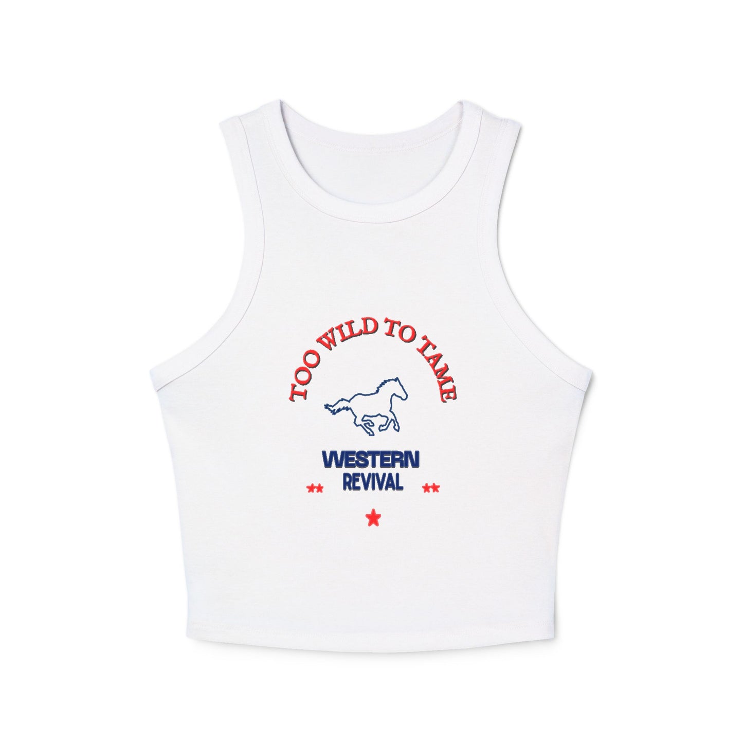 Boho Women's Racer Tank Top - 'Too Wild to Tame' Design