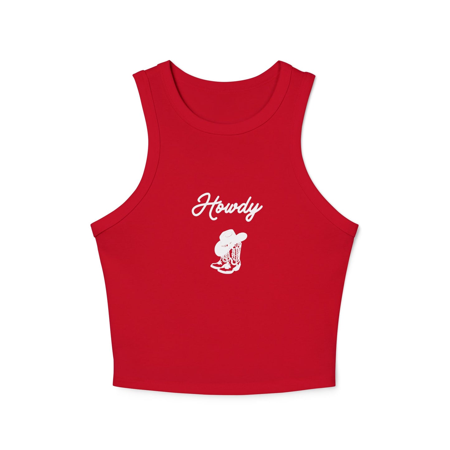 Women's "Howdy" Micro Rib Racer Tank Top