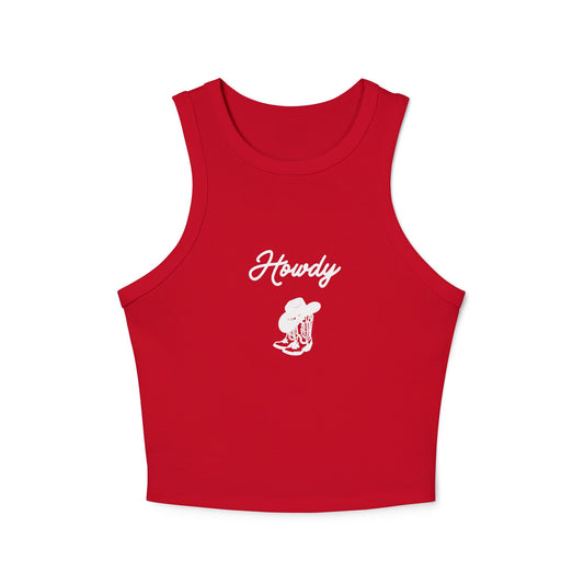 Women's "Howdy" Micro Rib Racer Tank Top