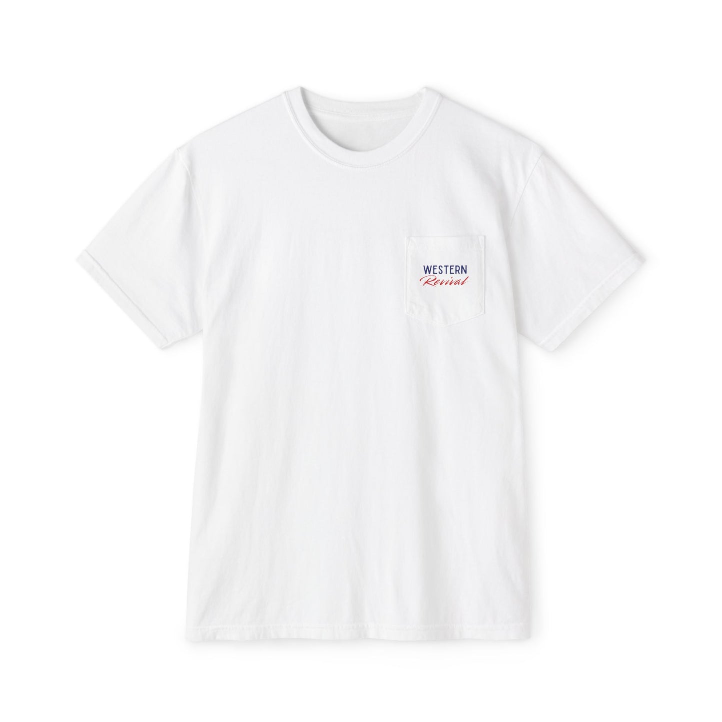 Patriotic Jet Show Pocket T-Shirt — “Brought to You, Courtesy of the Red, White, & Blue”