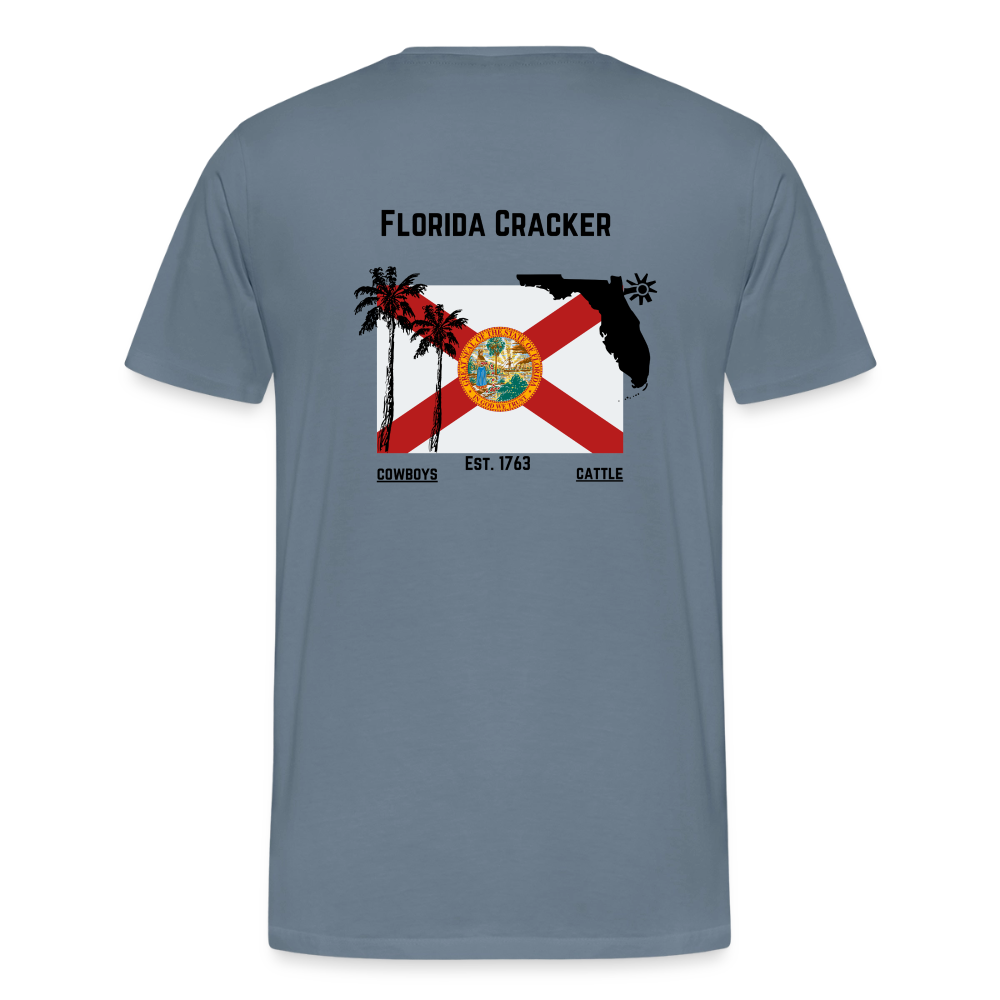 FL Cracker Cowboy -  Men's Premium T-Shirt - steel blue