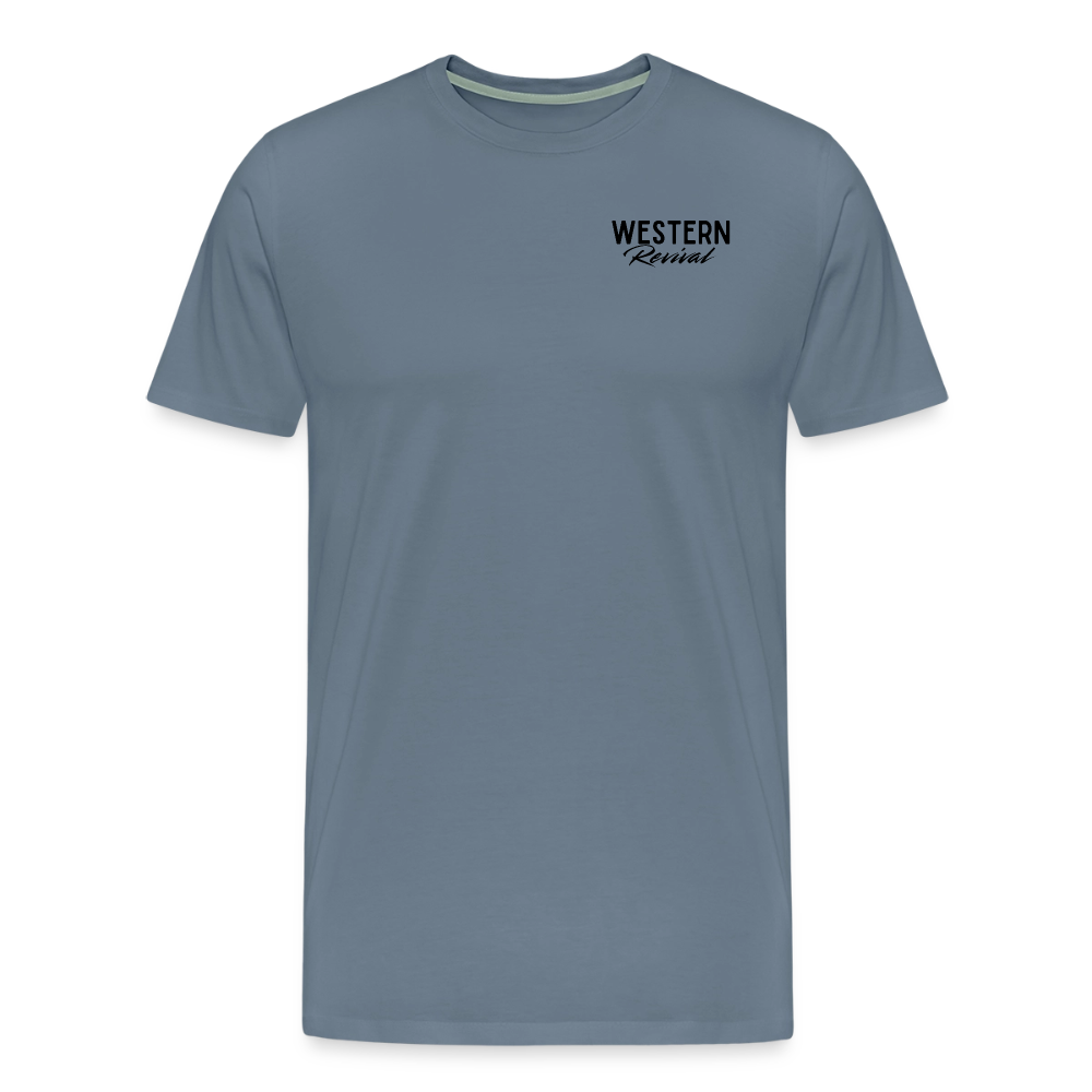 FL Cracker Cowboy -  Men's Premium T-Shirt - steel blue