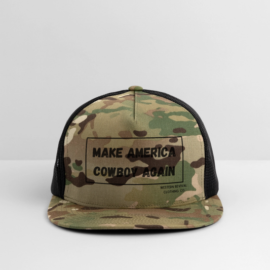Make America Cowboy Again Trucker Hat - MultiCam\black