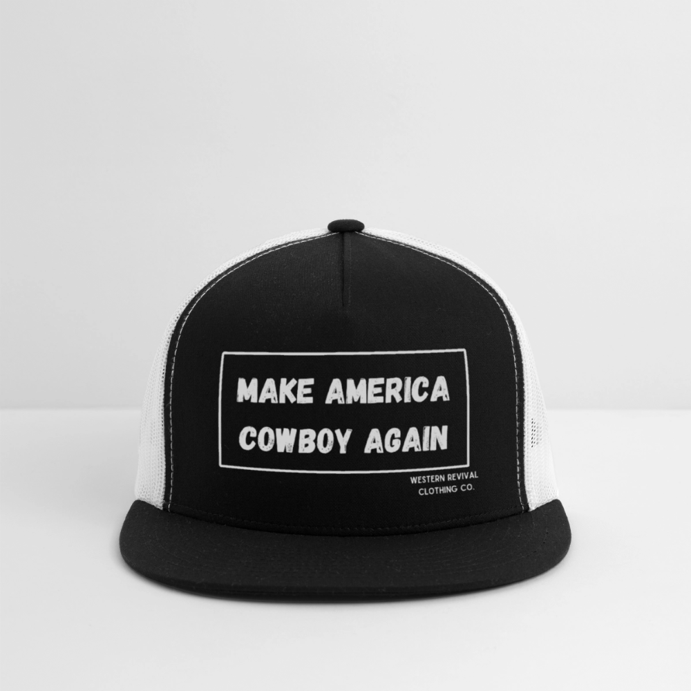 Make America Cowboy Again Trucker Hat - black/white