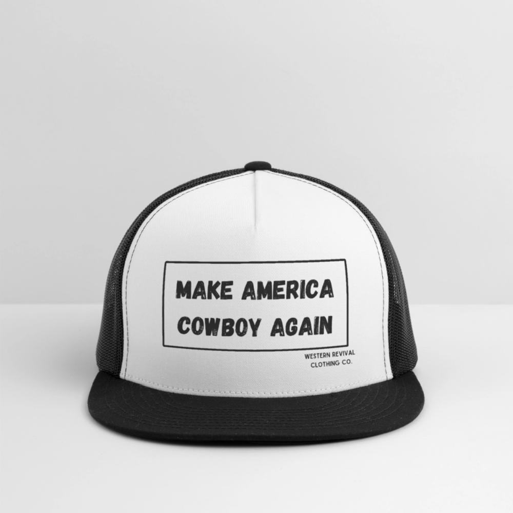 Make America Cowboy Again Trucker Hat - white/black