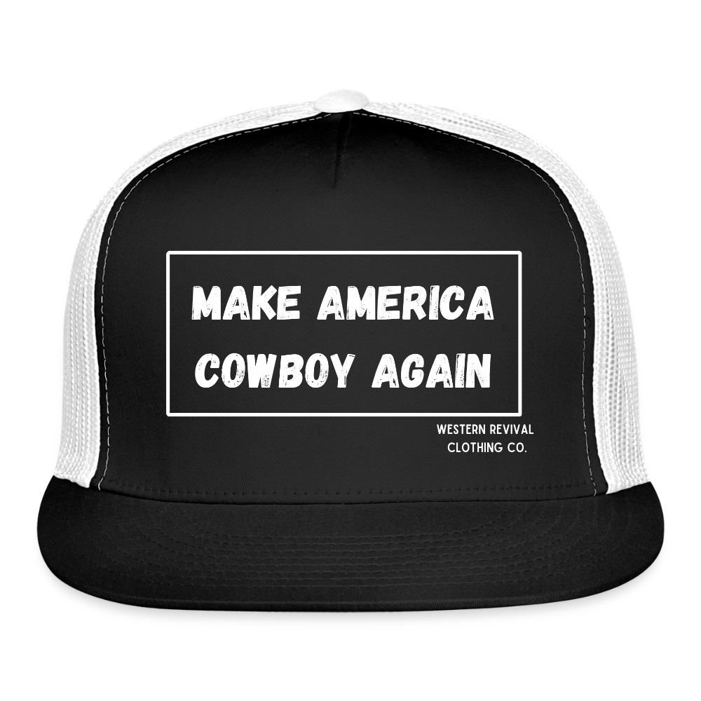 Make America Cowboy Again Trucker Hat - black/white