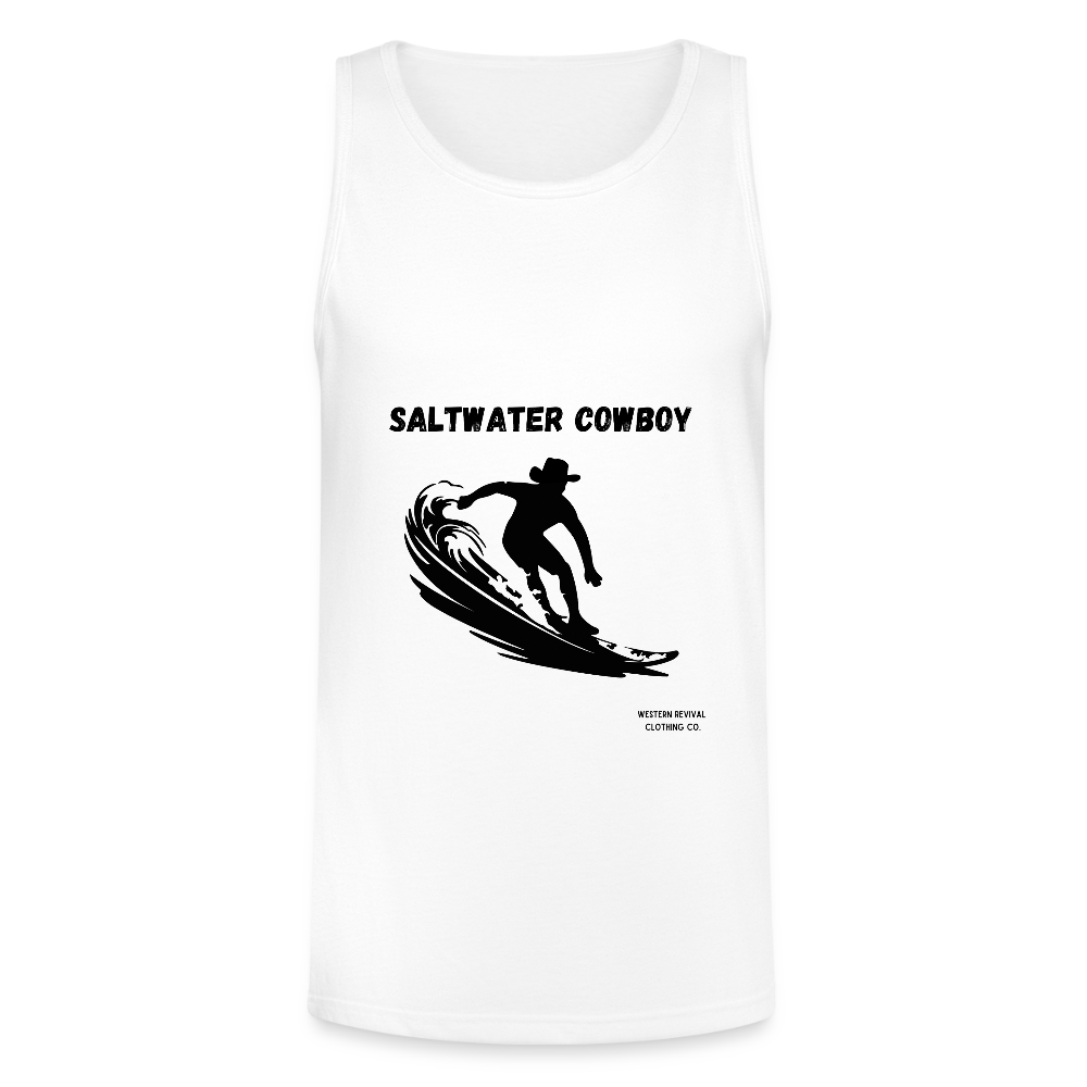 Saltwater Cowboy - Unisex Tri-Blend Organic Tank - white