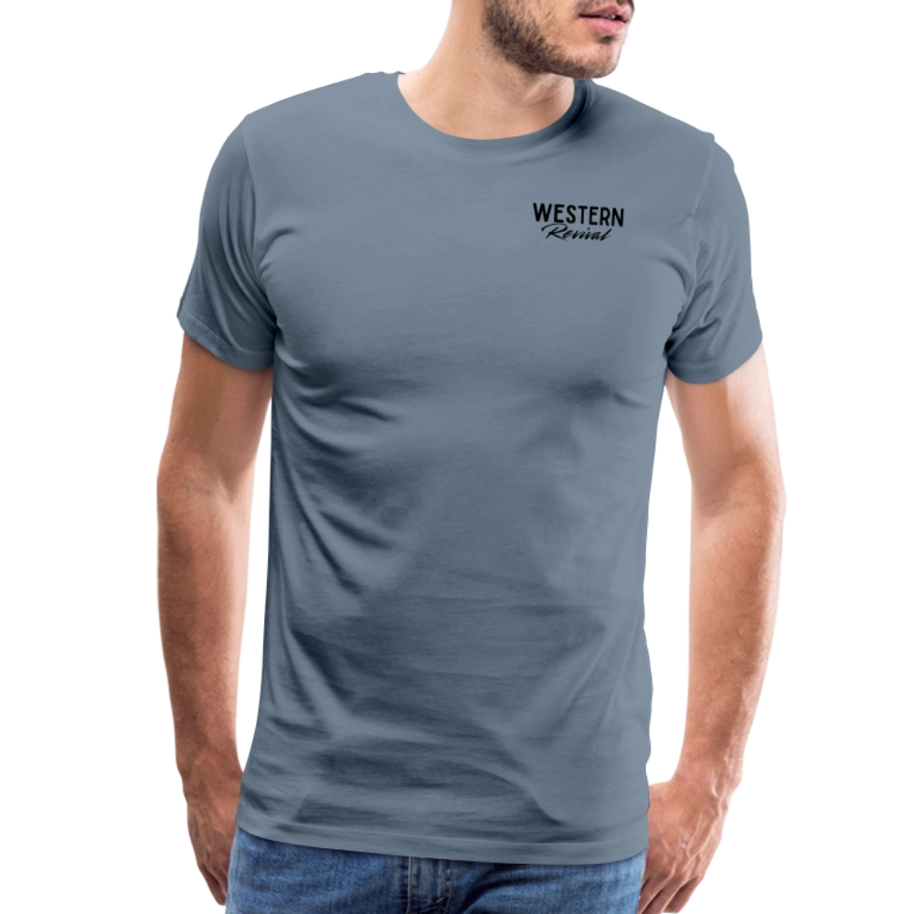 FL Cracker Cowboy -  Men's Premium T-Shirt - steel blue