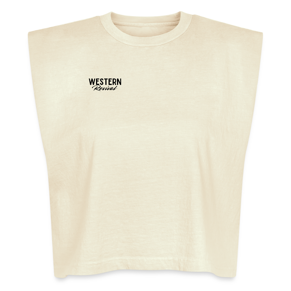 Western Bell Boots Tank Top - faded cream