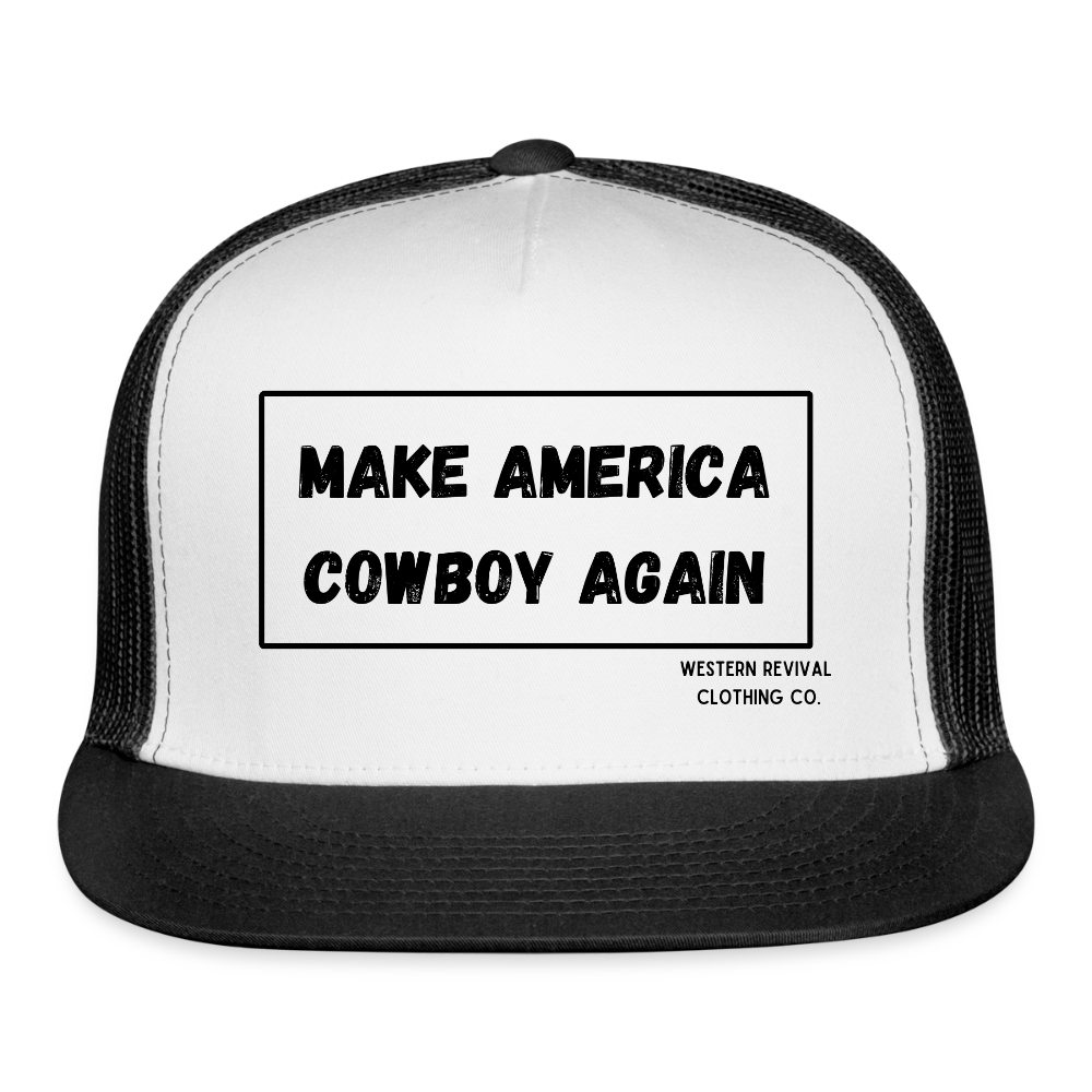 Make America Cowboy Again Trucker Hat - white/black
