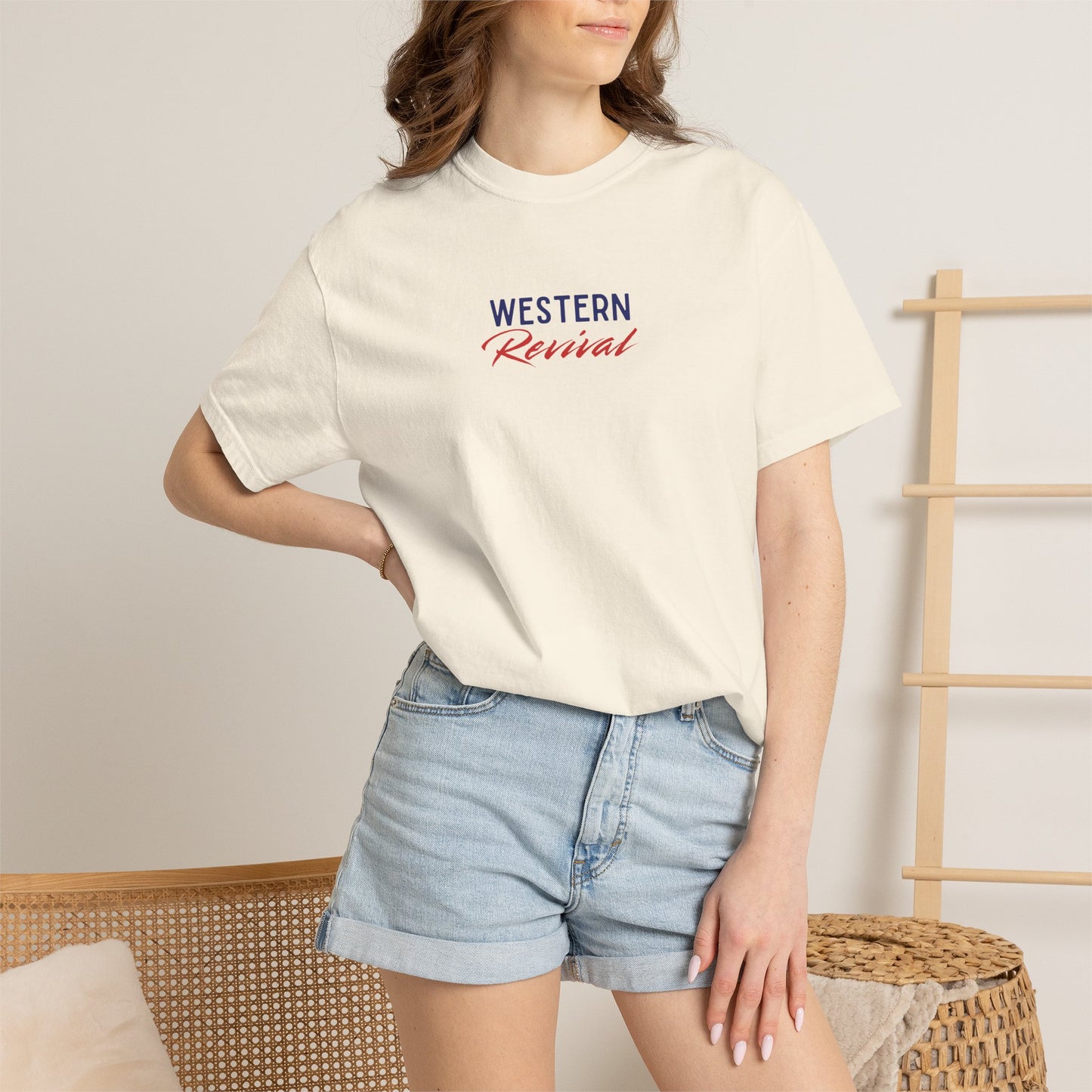 Western Revival T-Shirt — "She Loves Jesus and America Too" Patriotic Cowboy Tee