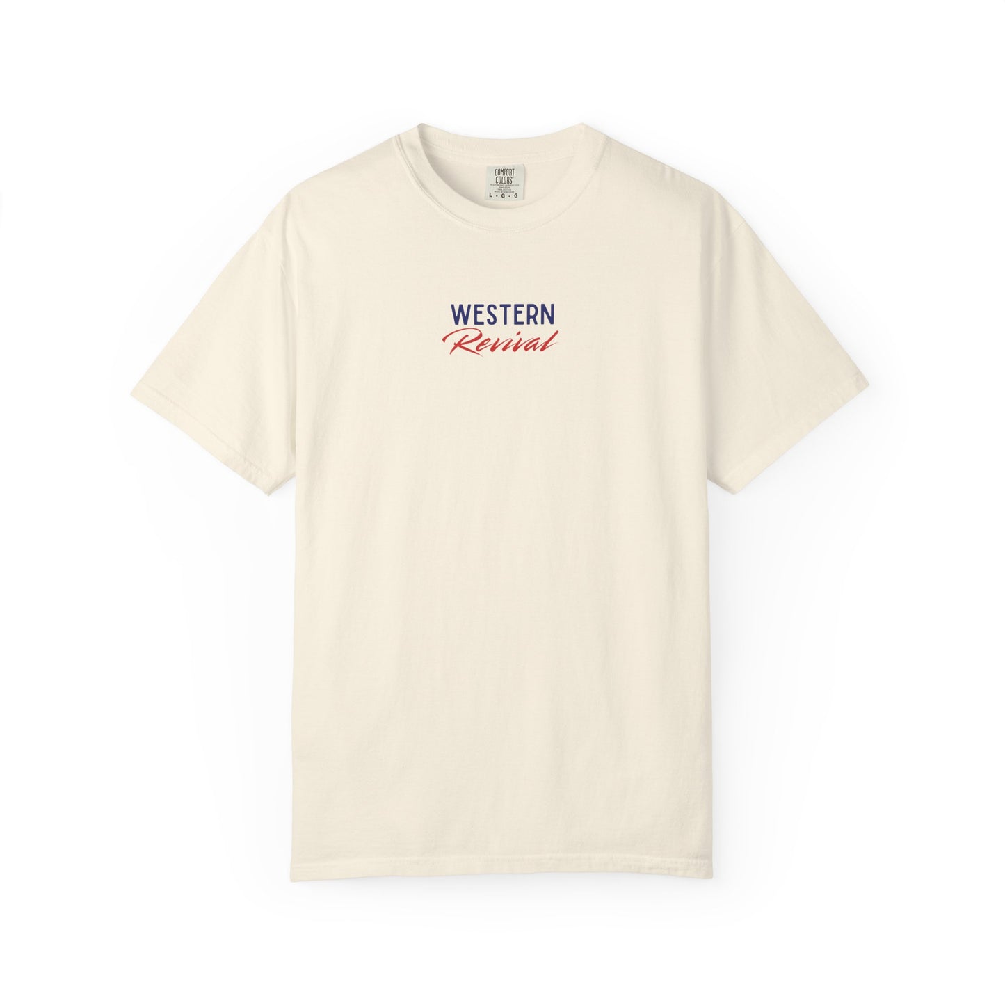 Western Revival T-Shirt — "She Loves Jesus and America Too" Patriotic Cowboy Tee