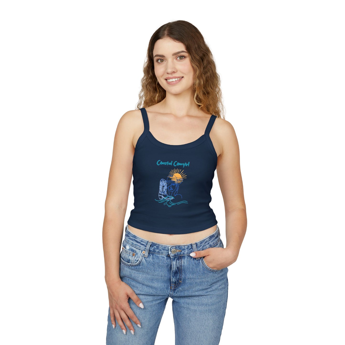 Coastal Cowgirl Tank Top - Women's Spaghetti Strap Summer Tee