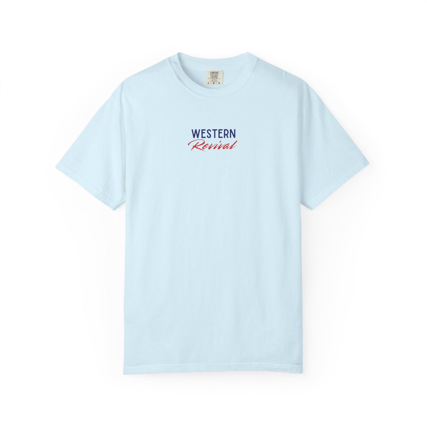 Western Revival T-Shirt — "She Loves Jesus and America Too" Patriotic Cowboy Tee